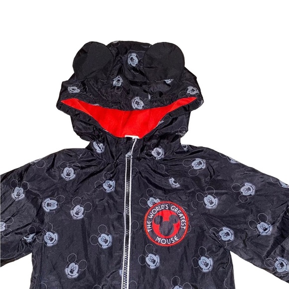 Disney Jr Mickey Mouse Toddler3t ZipUp Windbreaker Jacket With Mikey Hooded Ears - Picture 2 of 5